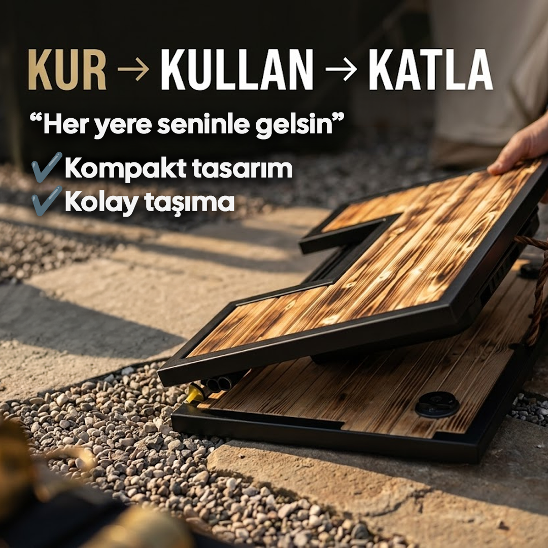 Mangola Ocakbaşı Katlanır Mangallı Kamp Masası