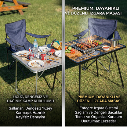 Mangola Ocakbaşı Katlanır Mangallı Kamp Masası