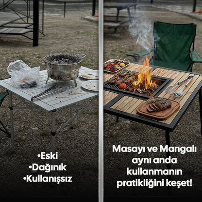 Mangola Ocakbaşı Katlanır Mangallı Kamp Masası