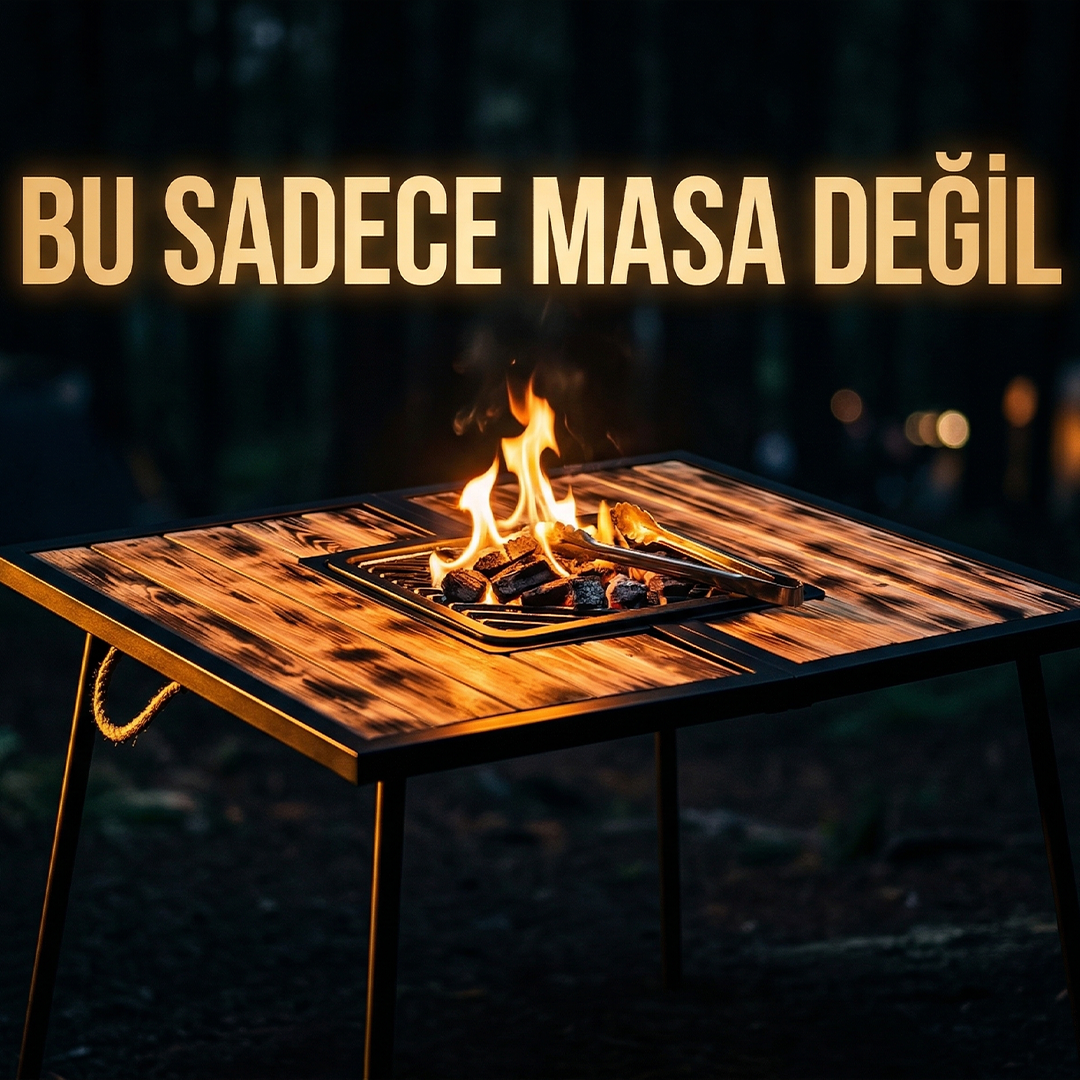 Mangola Ocakbaşı Katlanır Mangallı Kamp Masası