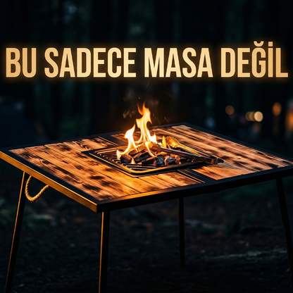 Mangola Ocakbaşı Katlanır Mangallı Kamp Masası
